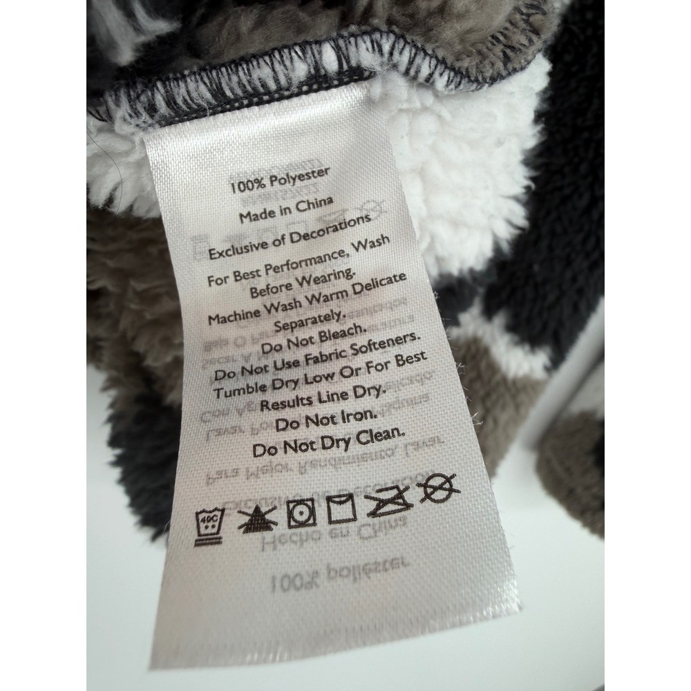 Eddie Bauer Fleece Pullover Women Size S Black White Grey Excellent Sherpa Camo - Picture 5 of 5
